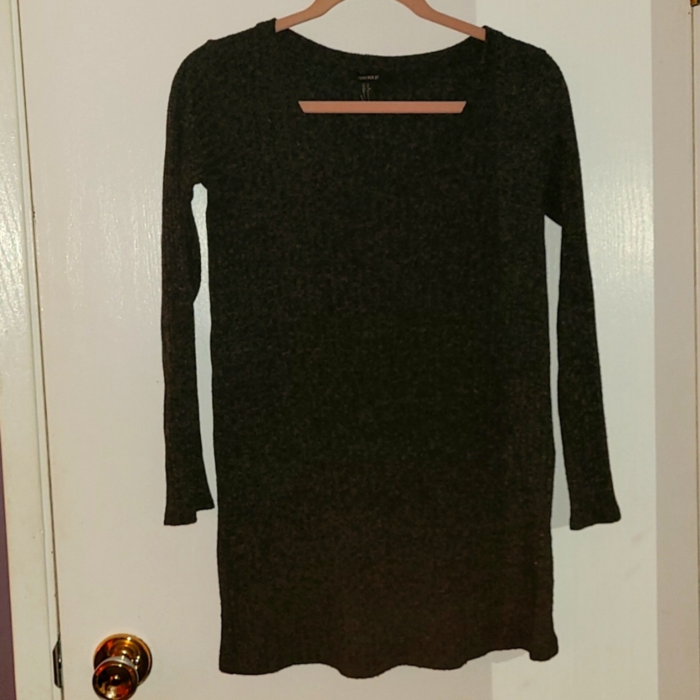 Forever 21 Dark Grey Vneck sweater tunic Size S